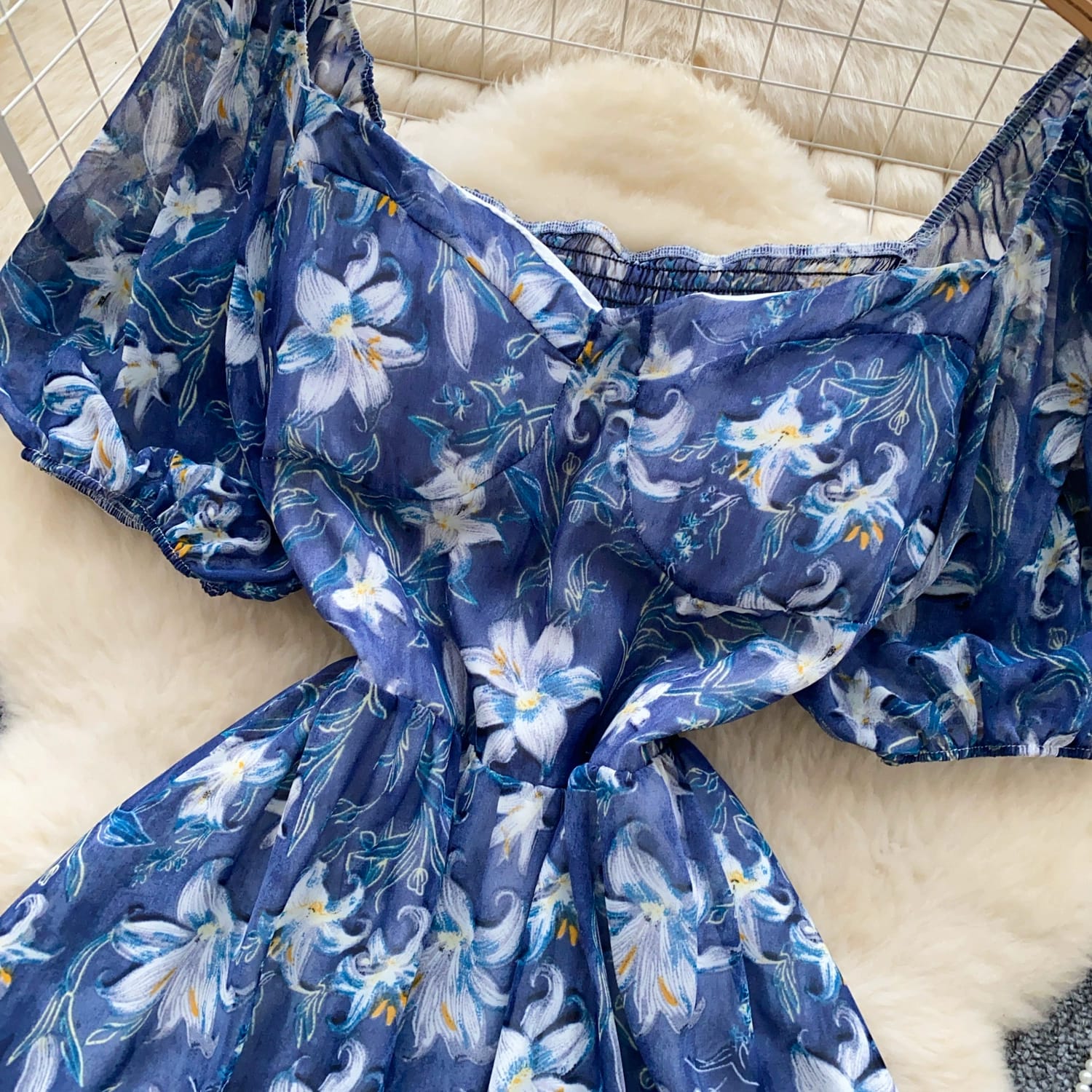 Vintage Floral print Summer Mini Dress (Party,Casual and Beach Holidy Dress)