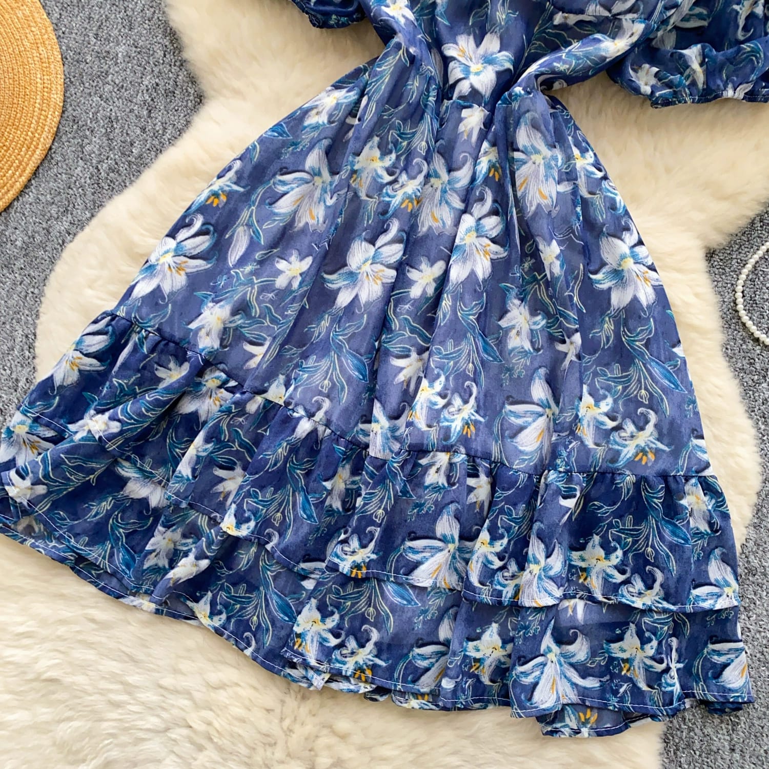 Vintage Floral print Summer Mini Dress (Party,Casual and Beach Holidy Dress)